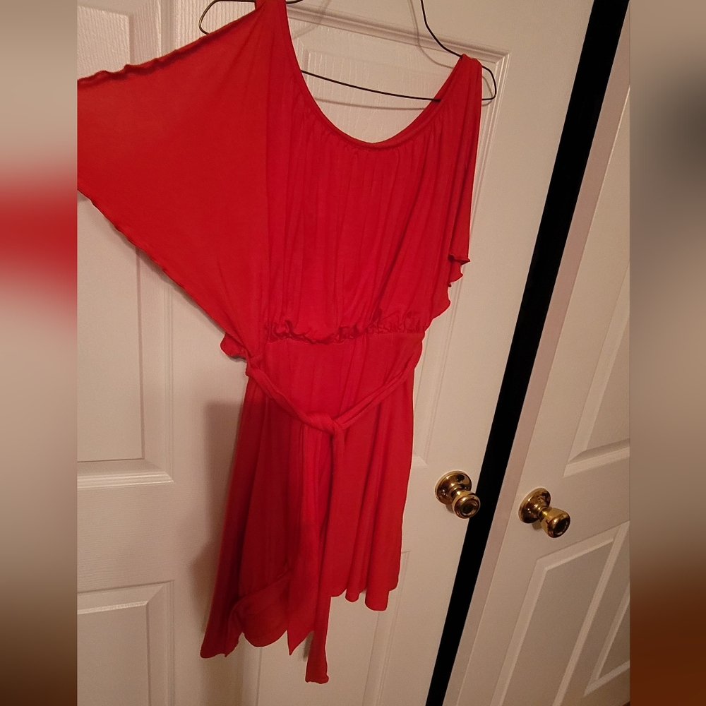 Flowy red mini dress